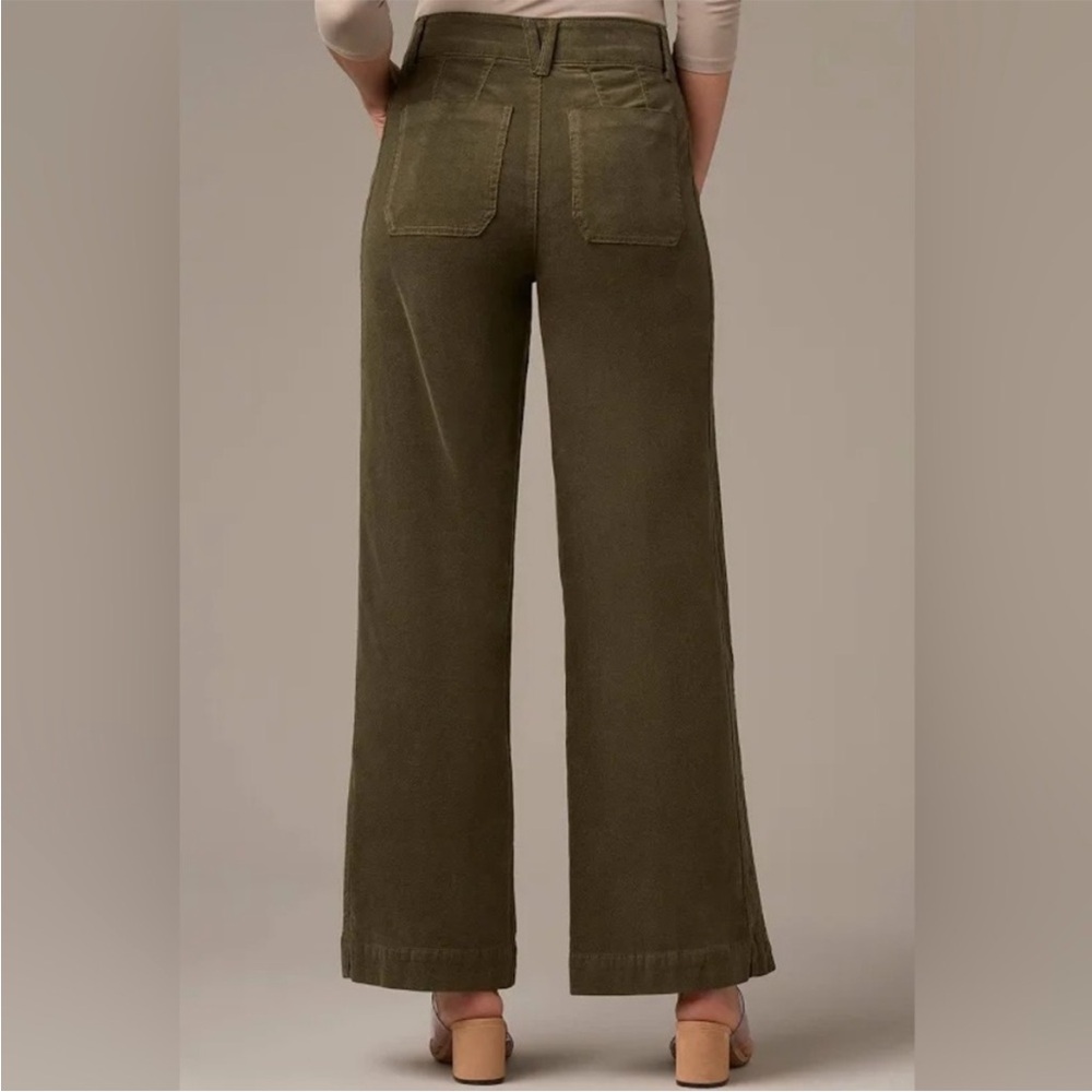 Wit & Wisdom Emma Patch Pocket High Waist Wide Leg Corduroy Pants Green Sz 24W - Picture 3 of 6